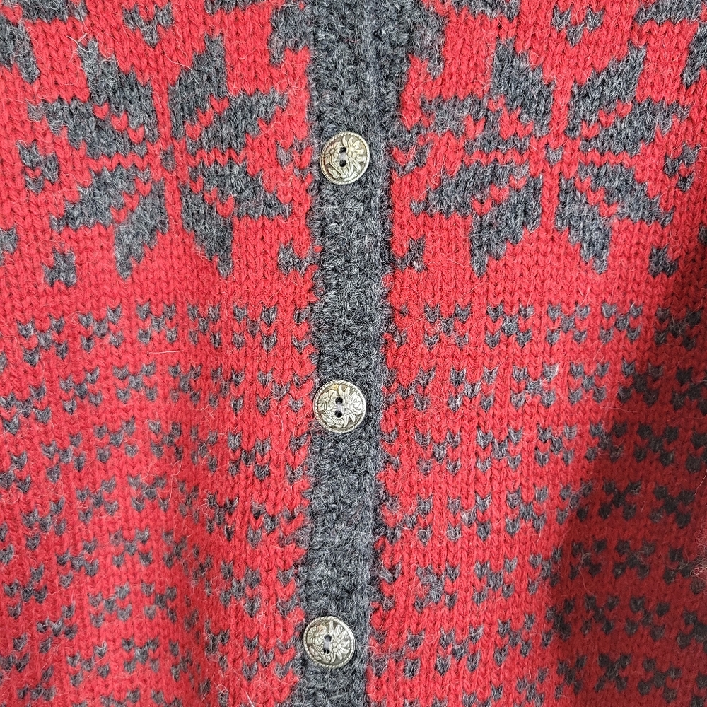 American Eagle AE Vintage Christmas Shetland Wool Cardigan Sweater Nordic - Picture 4 of 7